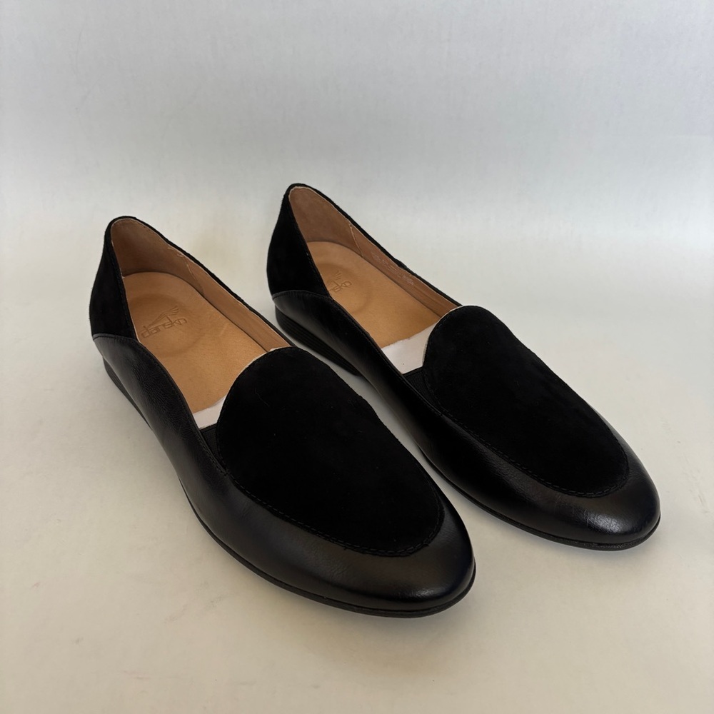 Dansko Black Leather & Suede Loafers